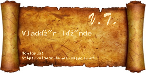 Vladár Tünde névjegykártya