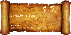 Vladár Tünde névjegykártya